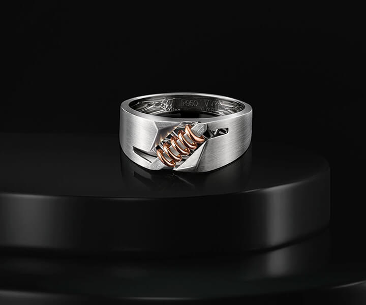 The Platinum Helix Ring for men
