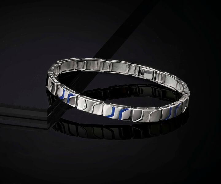 The Platinum Bold Blocks Bracelet