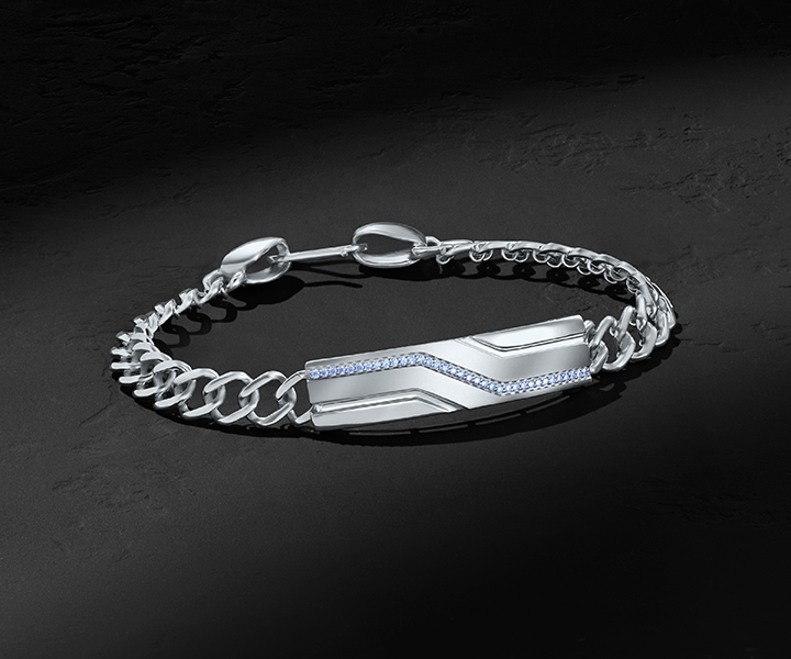 Geometric Design Platinum Bracelet