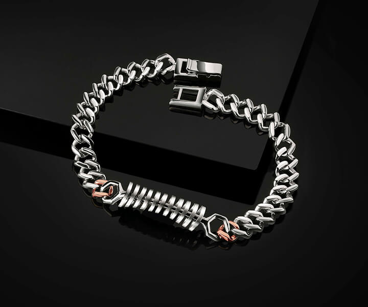 Platinum Shackle Design Mens Bracelet at PlatinumOnly.com