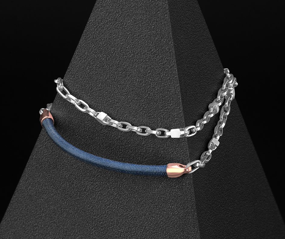 Platinum Fabric Link Bracelet