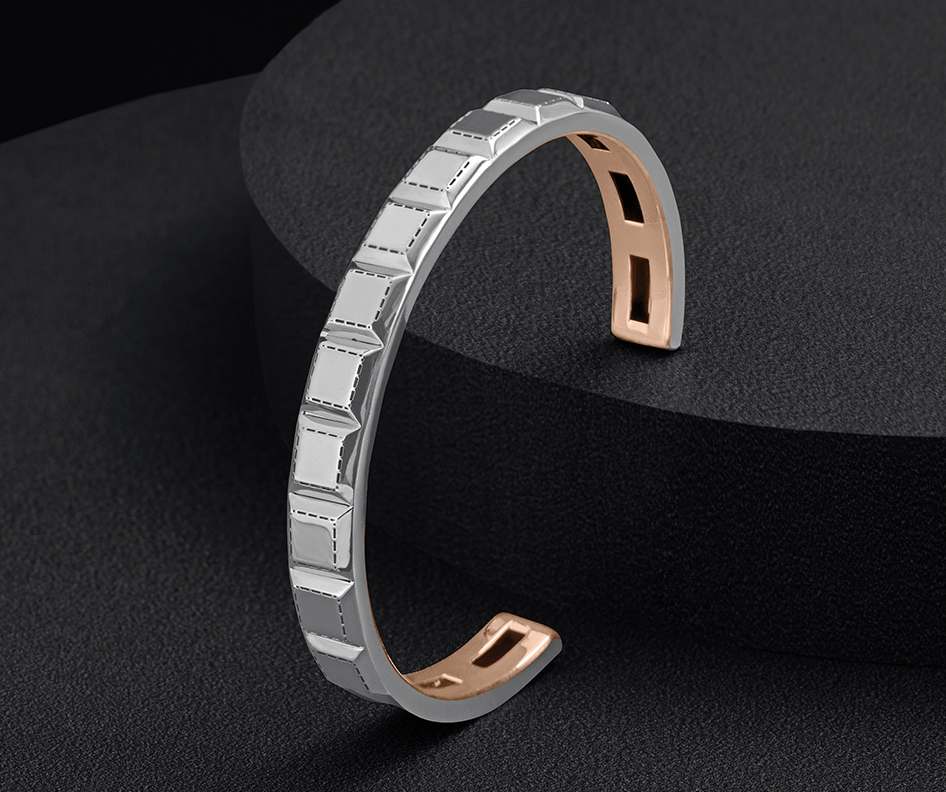 Platinum Cuboid Bracelet