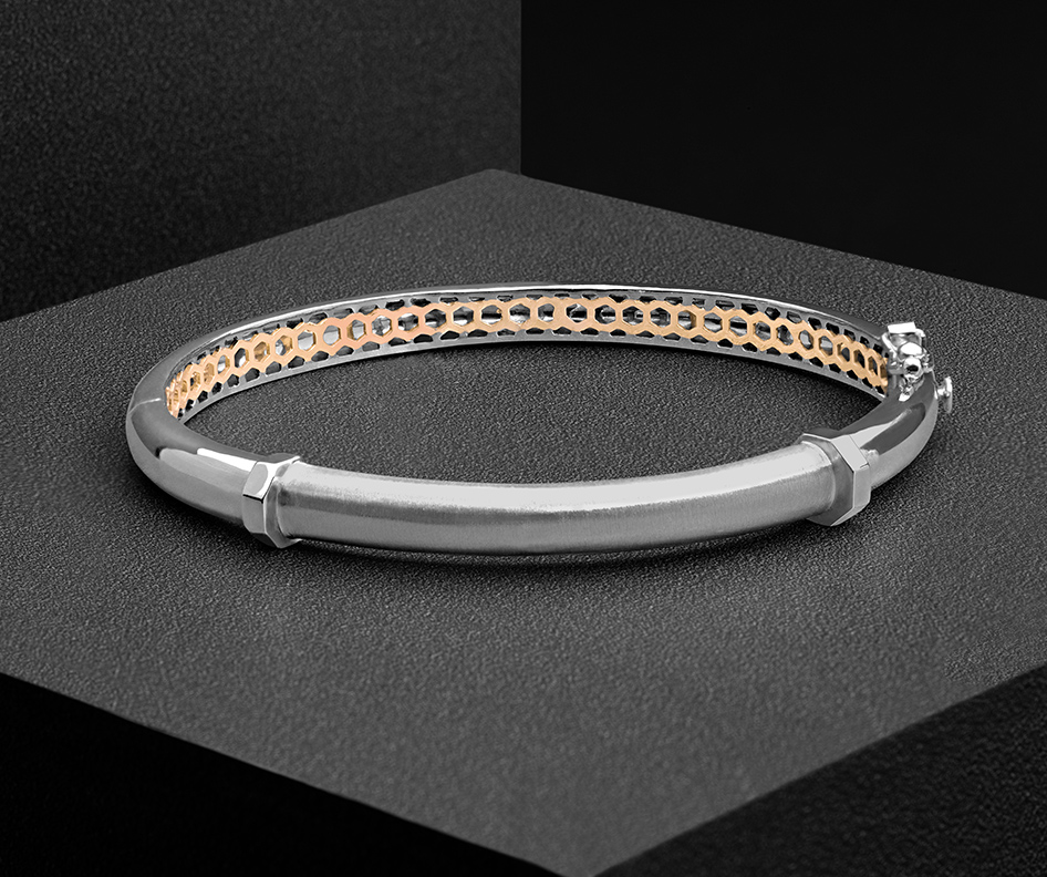 Platinum Grooved Bracelet