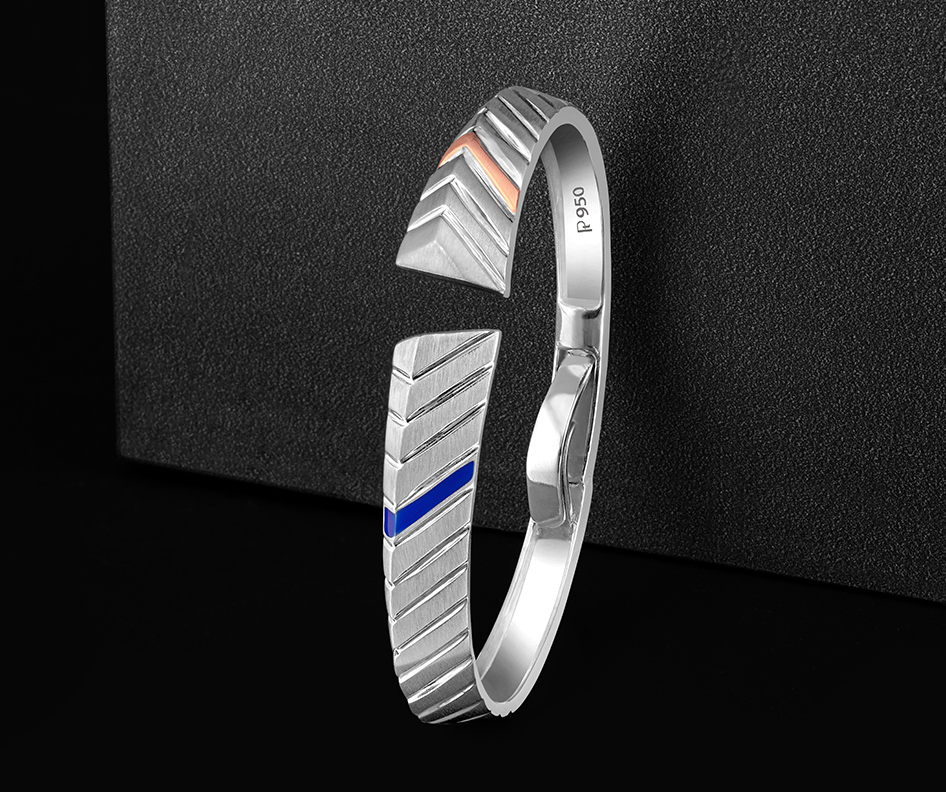 Platinum Bold Futuristic Bracelet