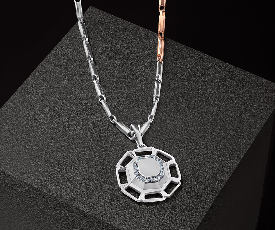 Platinum Bold Geometrical Pendant