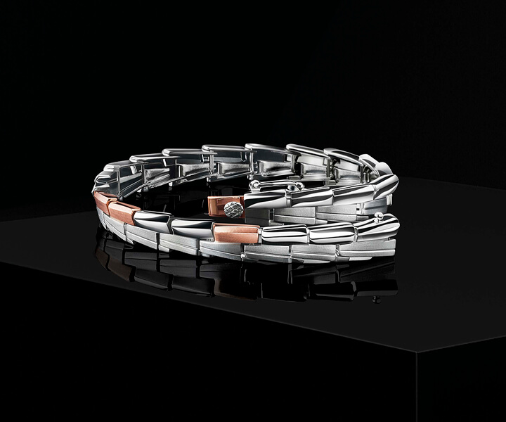 The Platinum Staggered Dual Tone Bracelet