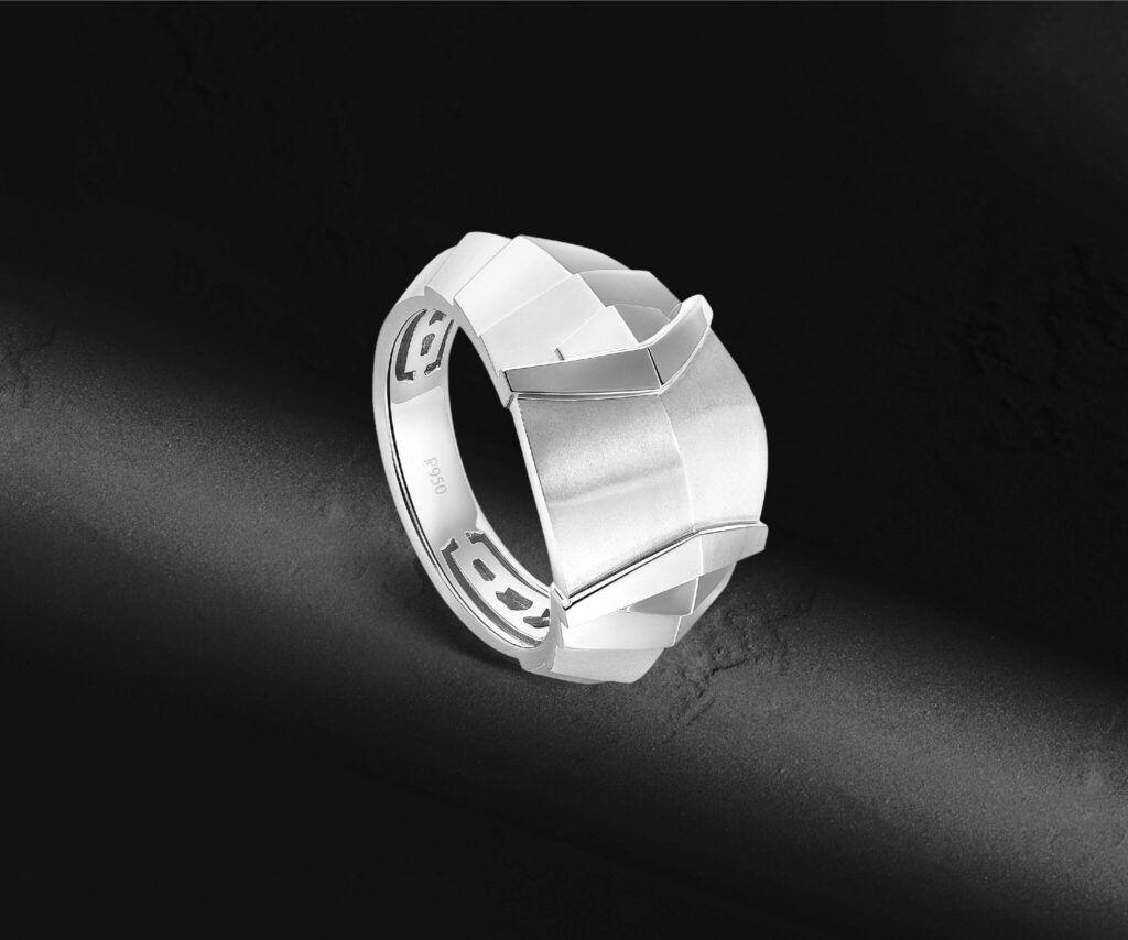 Platinum Futuristic Ring