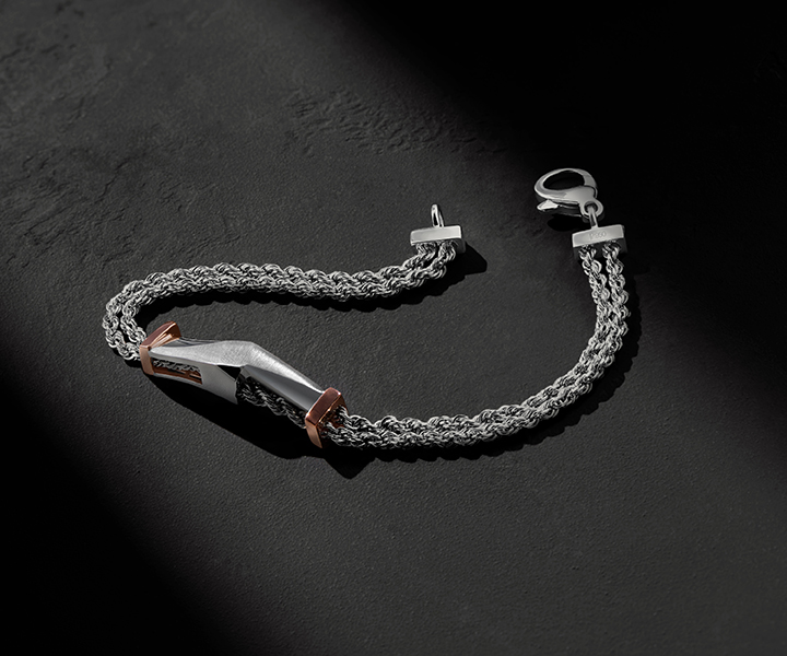 The Platinum Solid Centre Bracelet