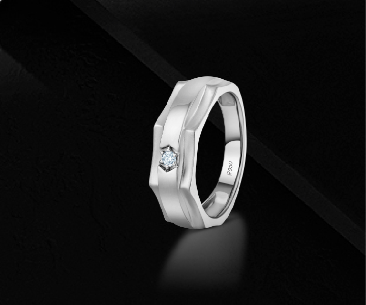 The Platinum Distinct Angular Ring