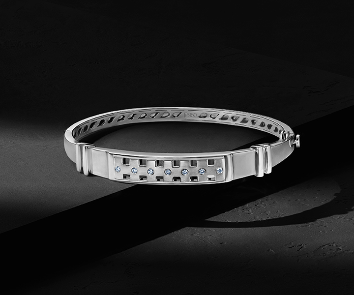 The Platinum Square Motif Wristwear