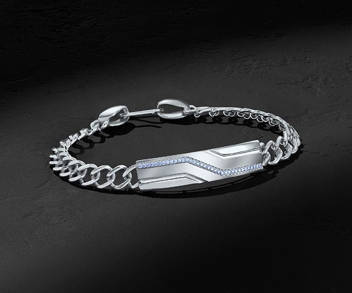 The Platinum Solid Studded Bracelet